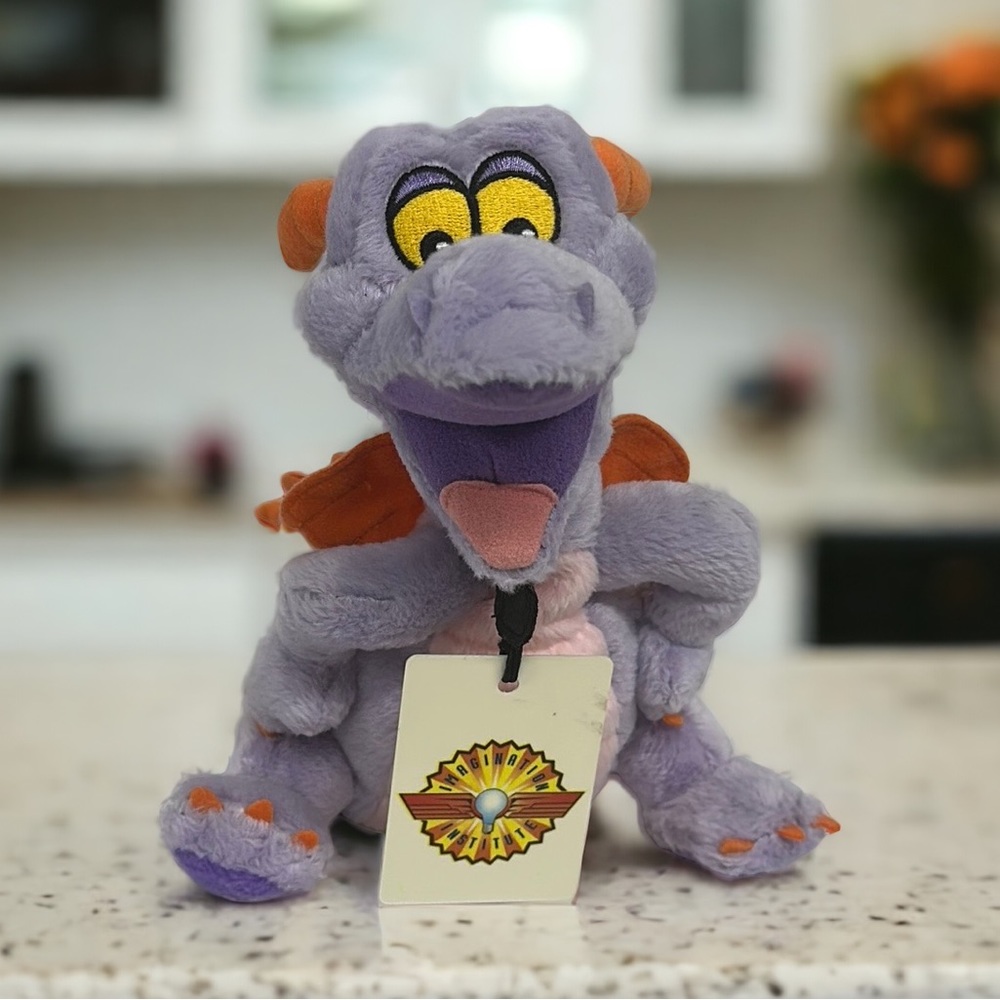 Vintage Walt Disney World Epcot Figment Plush Imagination Institute Lanyard Tag